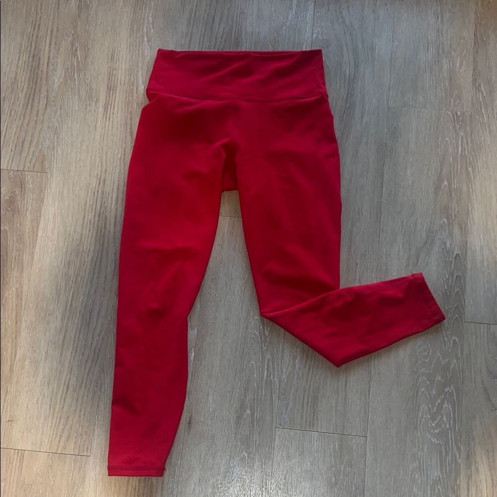 Fabletics Red 7/8 Powerhold Leggings